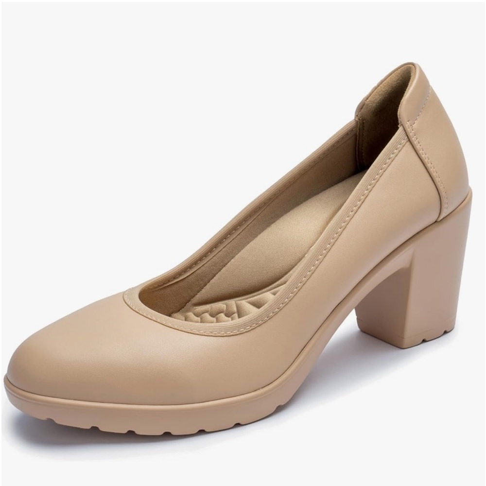 Cusolemore  6.5 Nude Heels for Women with Arch Support NIB retail $36